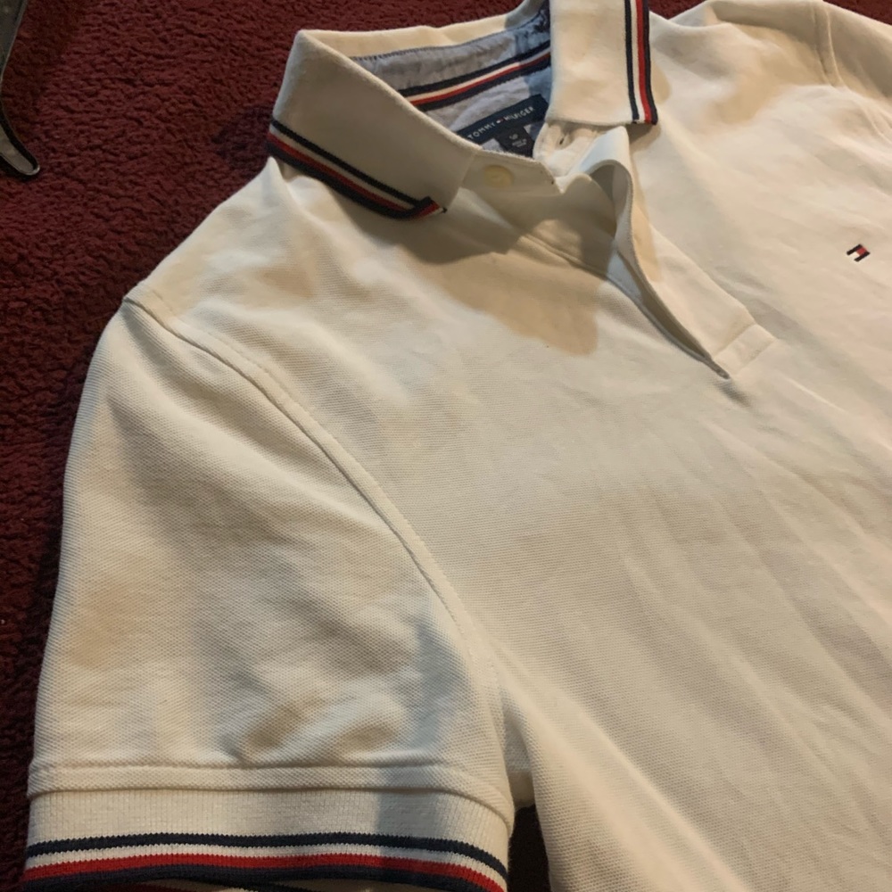 Tommy Hilfiger White Polo Mens Size Small